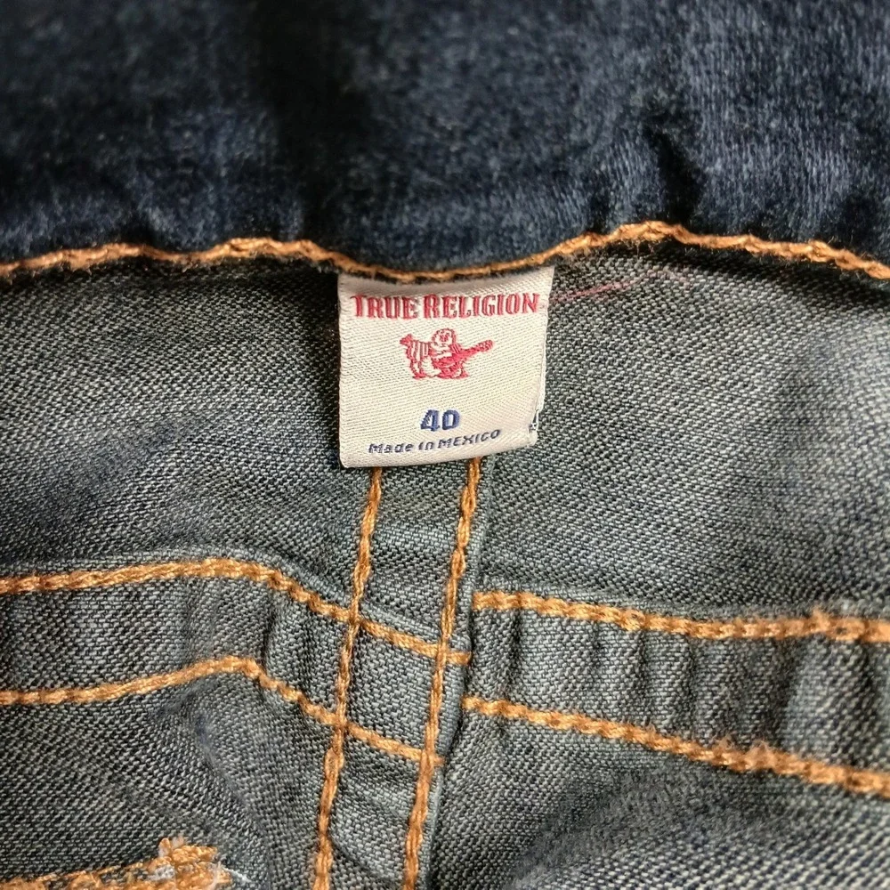 True Religion Section Straight Seat Flap Pocket Jeans‎ Men's 40 Dark Wash EUC